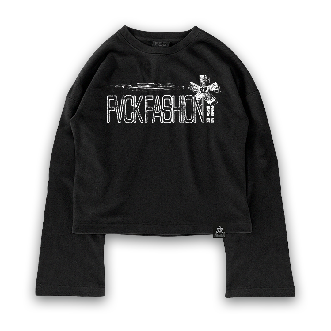 'N0Fashion!' Cropped Flared Longsleeve