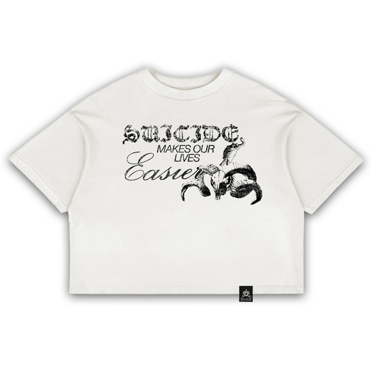 'SVICID3 MAKE OUR LIVES EASIER' Cropped Tee